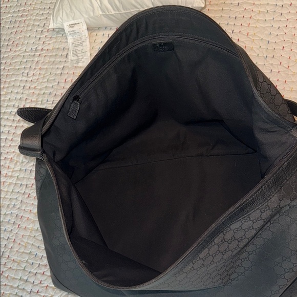 EUC Gucci Black Monogram XL Canvas Duffel Bag with Leather Strap/Leather Base - Picture 7 of 9